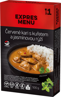 Červené kari s kuřetem a jasmínovou rýží 500g