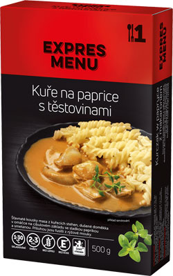 Kuře na paprice s těstovinami 500g