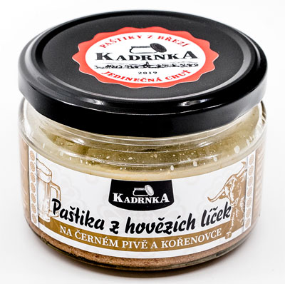 Paštika z hovězích líček na černém pivě a kořenovce 160g