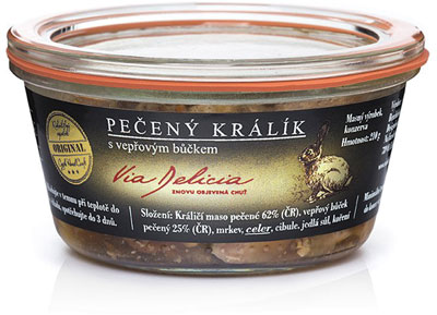 Pečený králík s vepřovým bůčkem 210g