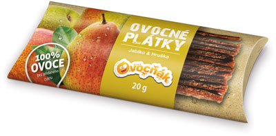 Raw ovocné plátky 100% Jablko a Hruška 20g